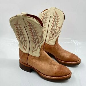 VINTAGE TONY LLAMA USA COWGIRL SHORTY ROPER BOOTS CREPE WHITE SIZE 9